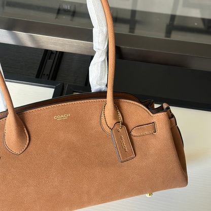C-O-A-C-H Empire Carryall Women Bag – Vintage Luxe Edition (Suede Brown)