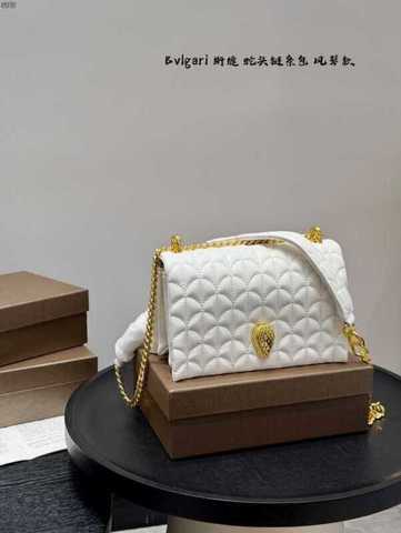 B-V-L-G-A-R-I Serpenti Sugarloaf Quilted Shoulder Bag – Master Quality | Box Packaging | White