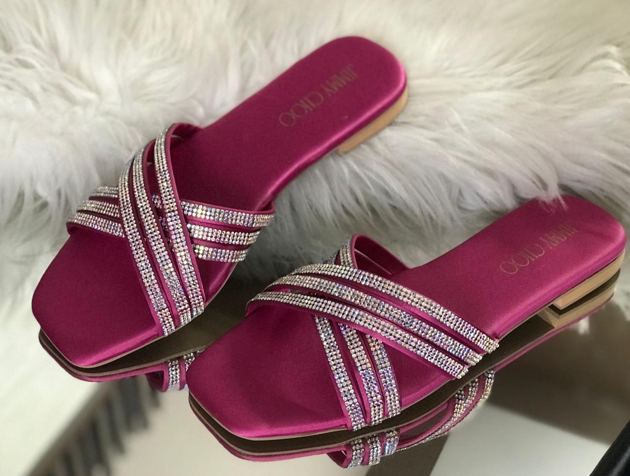 Jimmy Choo Women Slippers – Luxury & Comfort Combined (Pink)