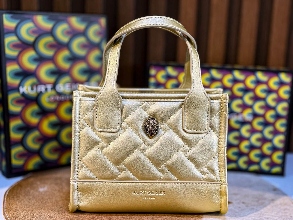 K-U-R-T G-E-I-G-E-R London Small Recycled Shopper Bag – Premium Women Bag (Golden)