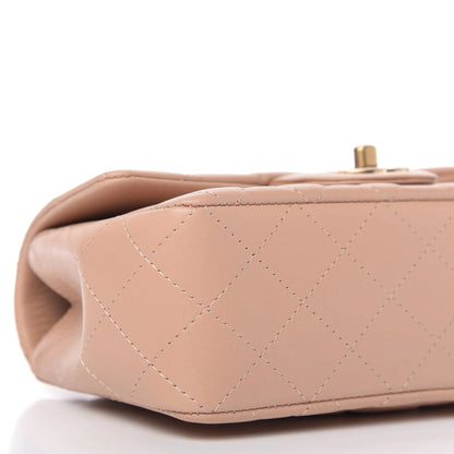C-H-A-N-E-L Quilted Mini Top Handle Rectangular Flap Bag – Luxury Women Bag (Peach/Beige)