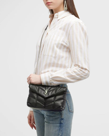 YSL Women Bag – Elegant Crossbody Design (Black/Grey)