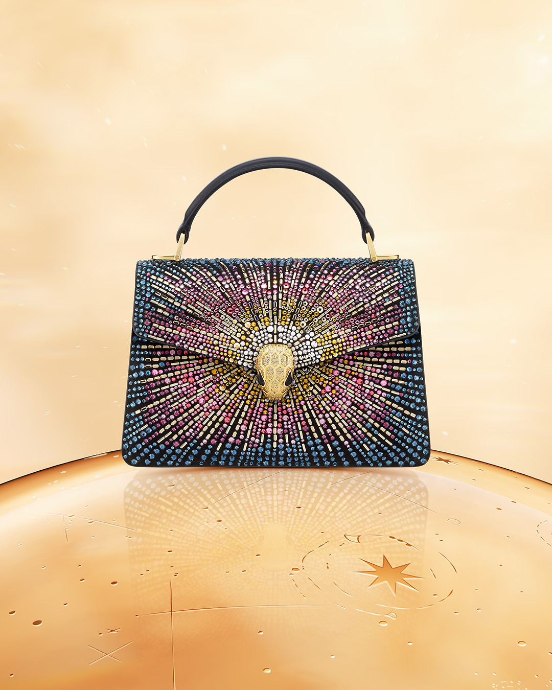 B-V-L-G-A-R-I Serpenti Forever Day-to-Night Shoulder Bag – Signature Luxe Women Bag (Black)