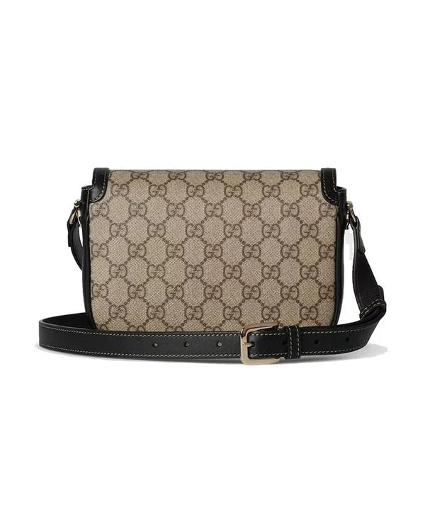 G-U-C-C-I Horsebit 1955 Soft Small Shoulder Women Bag – Supreme Monogram Edition (Black)