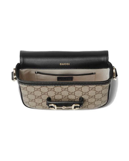 G-U-C-C-I Horsebit 1955 Soft Small Shoulder Women Bag – Supreme Monogram Edition (Black)