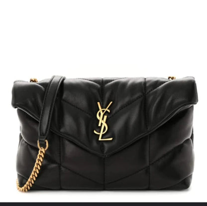 YSL Women Bag – Elegant Crossbody Design (Black/Gold)