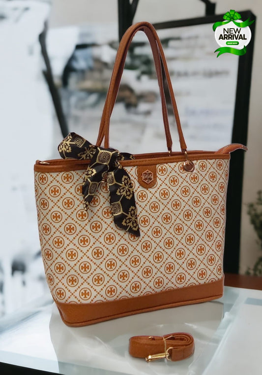 Tory Shoulder Bag with Scarf (Brown)