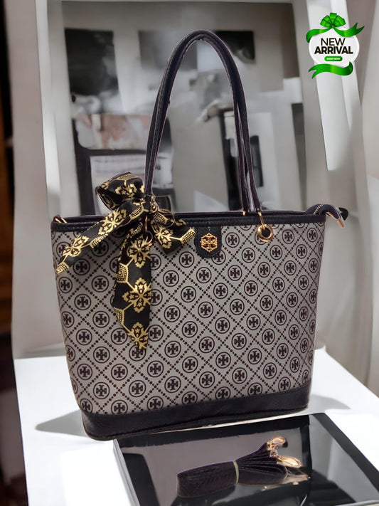 Tory Shoulder Bag with Scarf (Black)