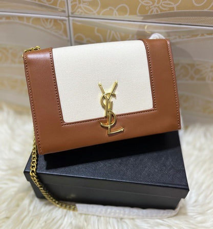 Saint Laurent Kate Small YSL Crossbody Bag  (Brown)