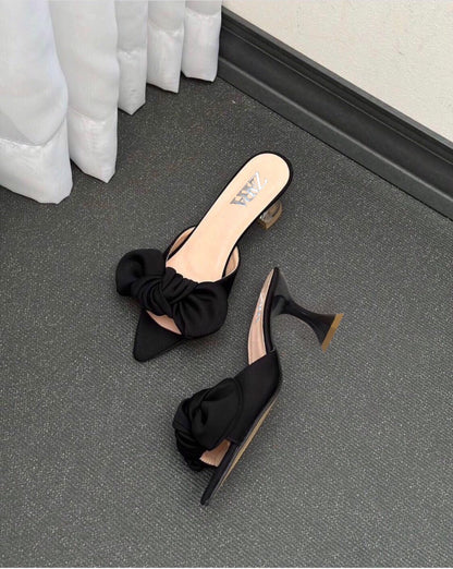 Zara Bow Heels – Elegant Women’s Footwear  (Black)
