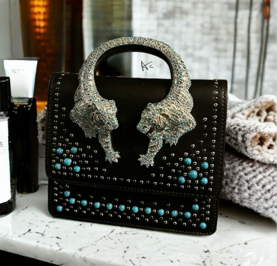 Roberto Cavalli Handbag (black/silver/blue)