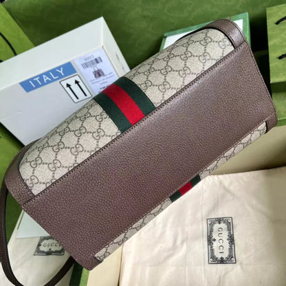 Gucci Women Handbag – Premium Quality with Complete Branded Accessories  (Brown)