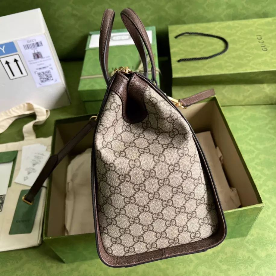 Gucci Women Handbag – Premium Quality with Complete Branded Accessories  (Brown)