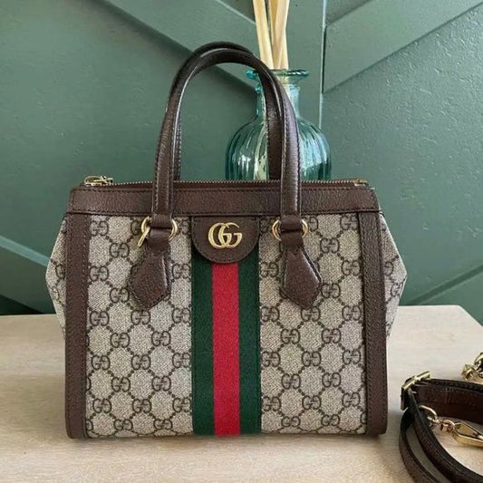 Gucci Women Handbag – Premium Quality with Complete Branded Accessories  (Brown)