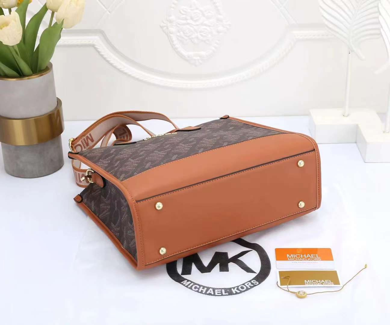 Michael Kors Women Handbag – Master Quality with Complete Branded Accessories (Brown)