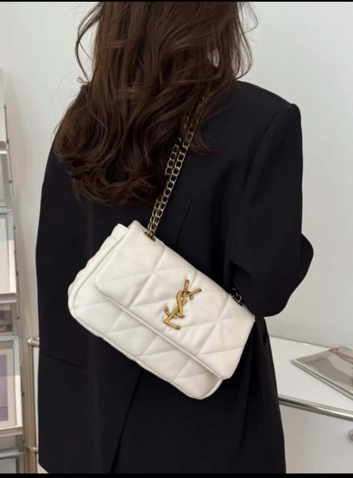 SAINT LAURENT JAMIE 4.3 MINI IN LAMBSKIN (white)