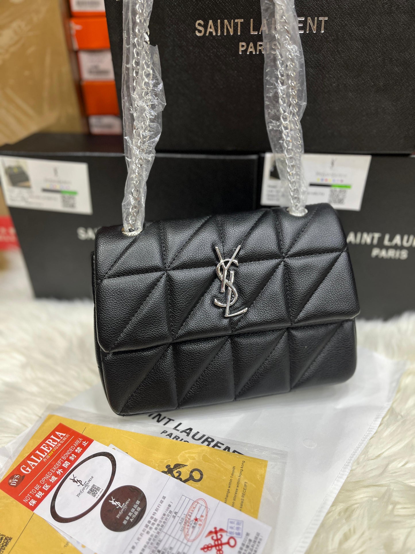 SAINT LAURENT JAMIE 4.3 MINI IN LAMBSKIN (black/silver)