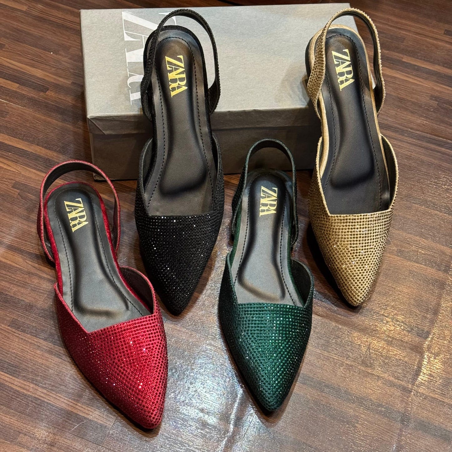 Zara Stone Flat (Green)