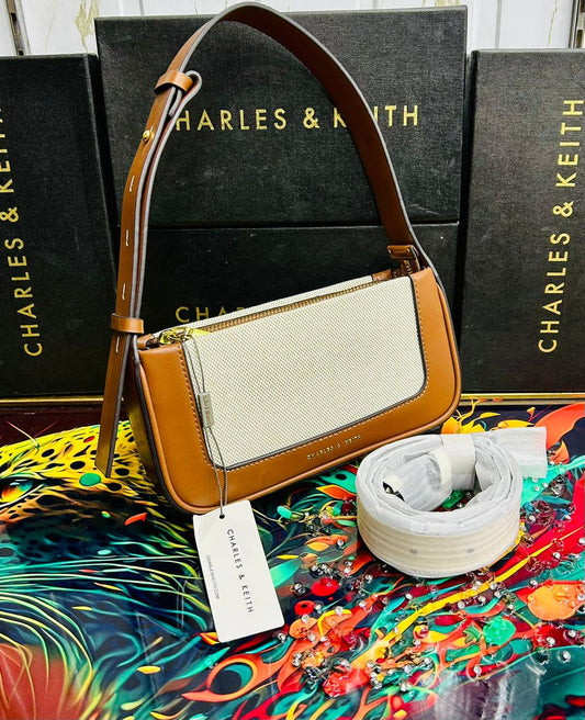 Charles & Keith – Premium Quality (White/brown)