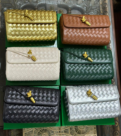 Bottega Veneta Woven Andiamo Crossbody Bag – Premium Quality (Silver)