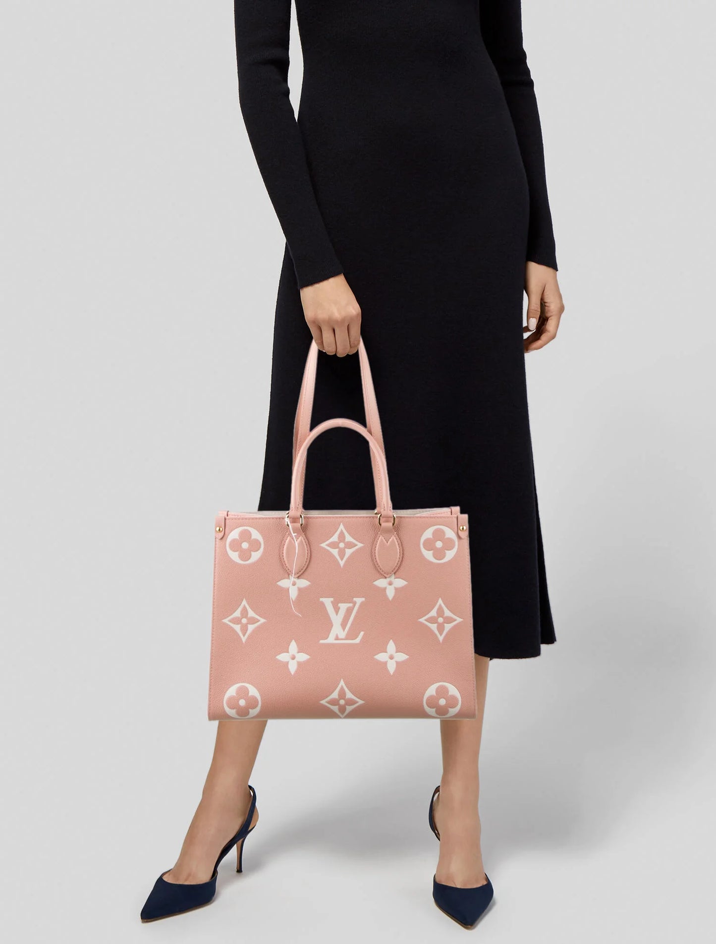 L-O-U-I-S V-U-I-T-T-O-N OnTheGo Handbag with Pouch – 2PC Luxe Women Bag Set (Pink)