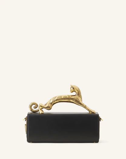 L-A-N-V-I-N Inspired Rateau Pencil Cat Shoulder Bag – Elegant Luxe Women Bag (Black)