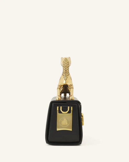 L-A-N-V-I-N Inspired Rateau Pencil Cat Shoulder Bag – Elegant Luxe Women Bag (Black)