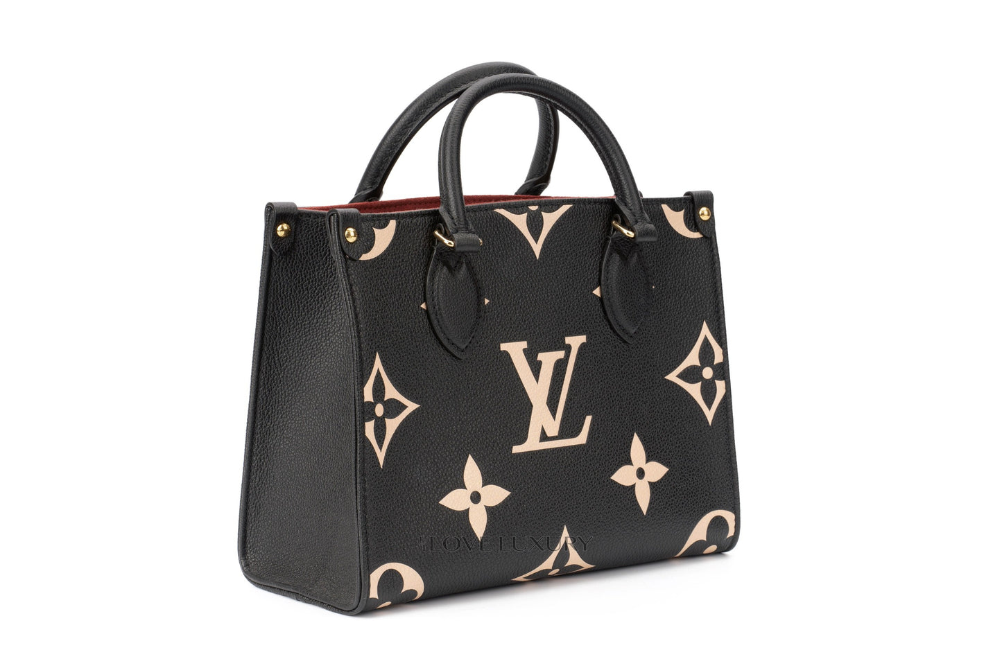 L-O-U-I-S V-U-I-T-T-O-N OnTheGo Handbag with Pouch – 2PC Luxe Women Bag Set (Black-1)