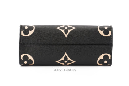L-O-U-I-S V-U-I-T-T-O-N OnTheGo Handbag with Pouch – 2PC Luxe Women Bag Set (Black-1)
