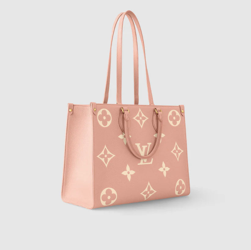 L-O-U-I-S V-U-I-T-T-O-N OnTheGo Handbag with Pouch – 2PC Luxe Women Bag Set (Pink)