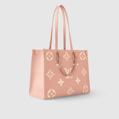 L-O-U-I-S V-U-I-T-T-O-N OnTheGo Handbag with Pouch – 2PC Luxe Women Bag Set (Pink)