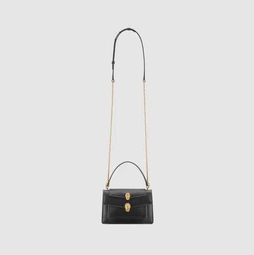 B-V-L-G-A-R-I Serpenti Forever Charm – Iconic Luxe Women Bag (Black)