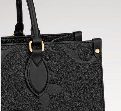 L-O-U-I-S V-U-I-T-T-O-N OnTheGo Handbag with Pouch – 2PC Luxe Women Bag Set (Black-2)