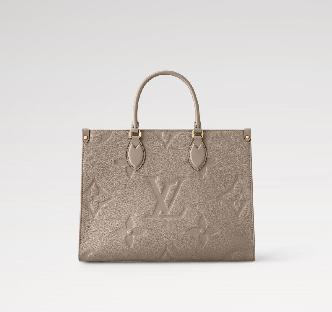 L-O-U-I-S V-U-I-T-T-O-N OnTheGo Handbag with Pouch – 2PC Luxe Women Bag Set (Beige)
