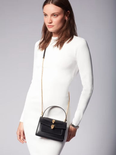 B-V-L-G-A-R-I Serpenti Forever Charm – Iconic Luxe Women Bag (Black)