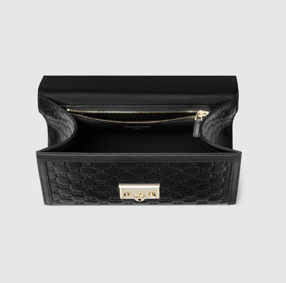 G-U-C-C-I Padlock Top Handle Bag – Premium Quality Crossbody Women Bag (Black)