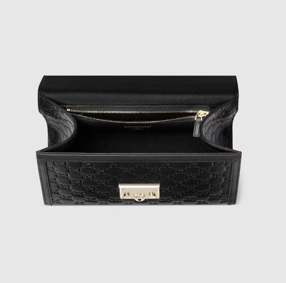 G-U-C-C-I Padlock Top Handle Bag – Premium Quality Crossbody Women Bag (Black)