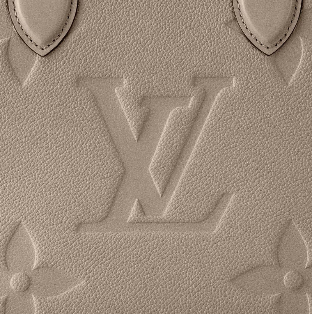 L-O-U-I-S V-U-I-T-T-O-N OnTheGo Handbag with Pouch – 2PC Luxe Women Bag Set (Beige)