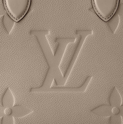 L-O-U-I-S V-U-I-T-T-O-N OnTheGo Handbag with Pouch – 2PC Luxe Women Bag Set (Beige)