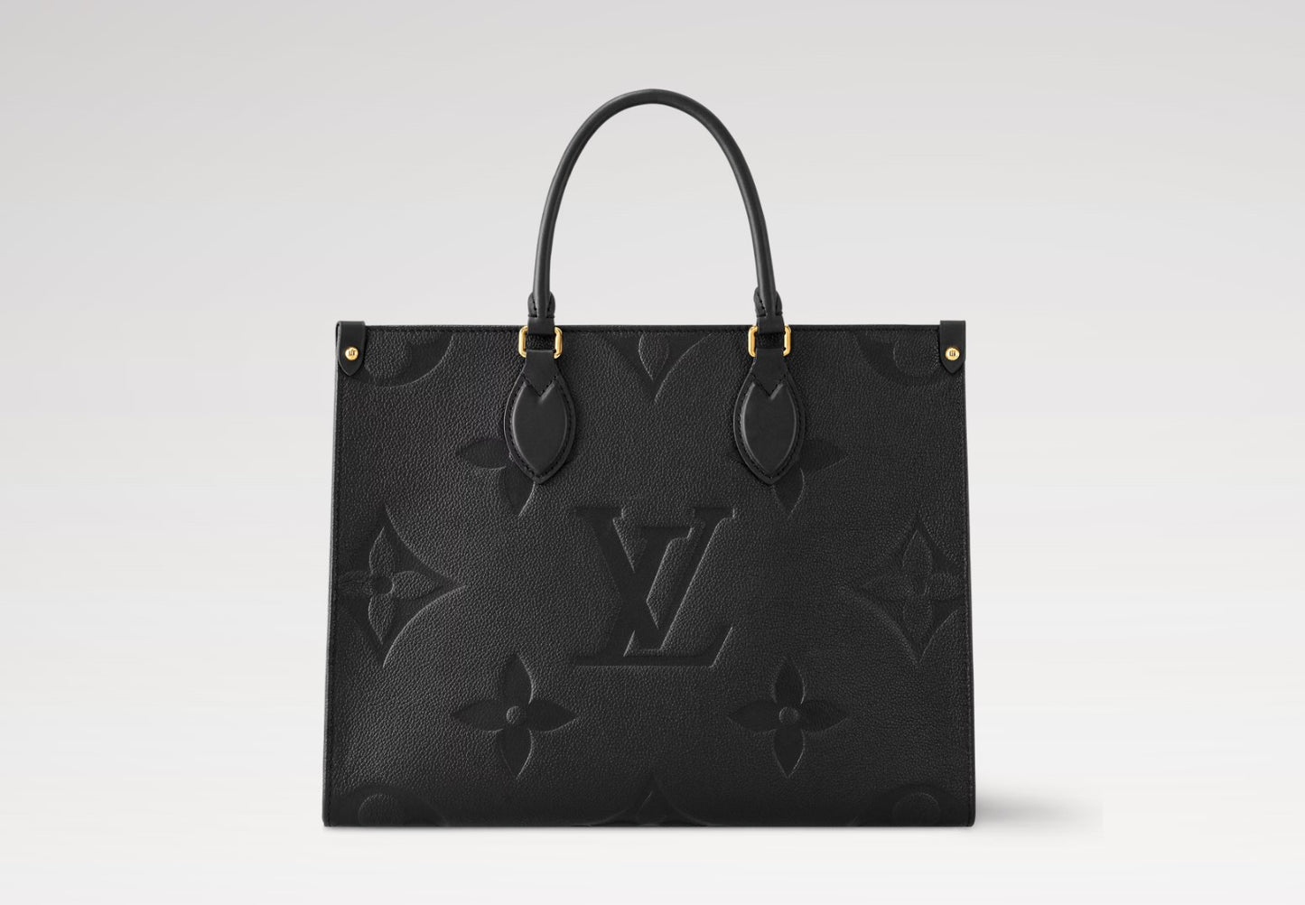 L-O-U-I-S V-U-I-T-T-O-N OnTheGo Handbag with Pouch – 2PC Luxe Women Bag Set (Black-2)
