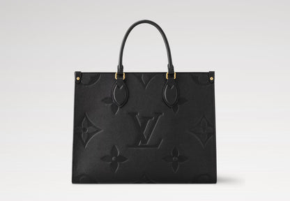 L-O-U-I-S V-U-I-T-T-O-N OnTheGo Handbag with Pouch – 2PC Luxe Women Bag Set (Black-2)