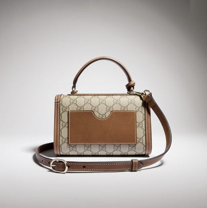 G-U-C-C-I Padlock Top Handle Bag – Premium Quality Crossbody Women Bag (Brown-1)