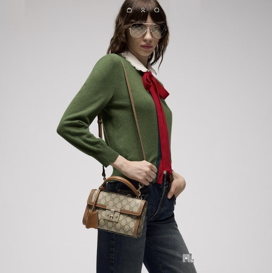 G-U-C-C-I Padlock Top Handle Bag – Premium Quality Crossbody Women Bag (Brown-1)