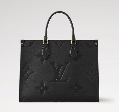 L-O-U-I-S V-U-I-T-T-O-N OnTheGo Handbag with Pouch – 2PC Luxe Women Bag Set (Black-2)
