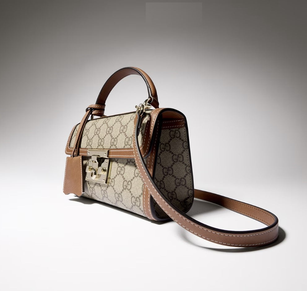 G-U-C-C-I Padlock Top Handle Bag – Premium Quality Crossbody Women Bag (Brown-1)