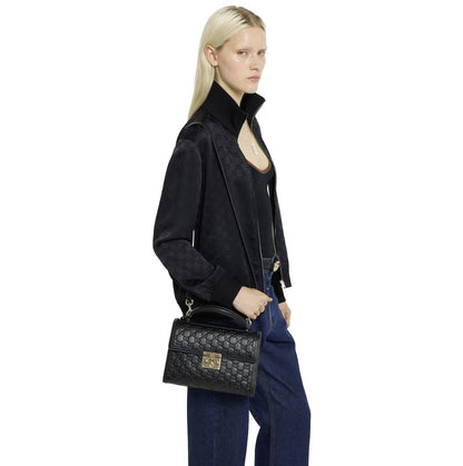 G-U-C-C-I Padlock Top Handle Bag – Premium Quality Crossbody Women Bag (Black)
