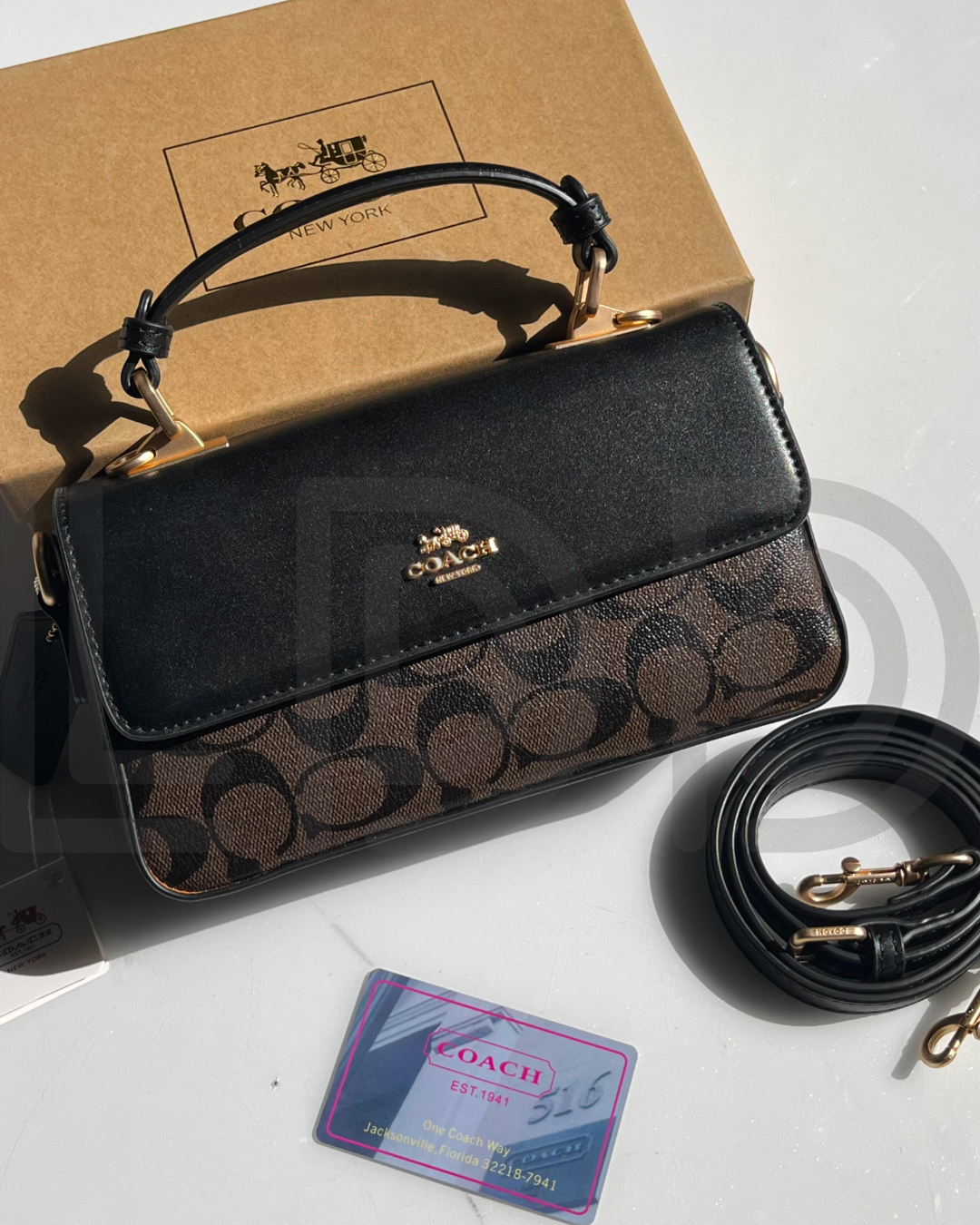 C-O-A-C-H Mini Josie Top Handle – Chic Luxe Women Bag (Black-1)