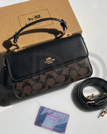C-O-A-C-H Mini Josie Top Handle – Chic Luxe Women Bag (Black-1)