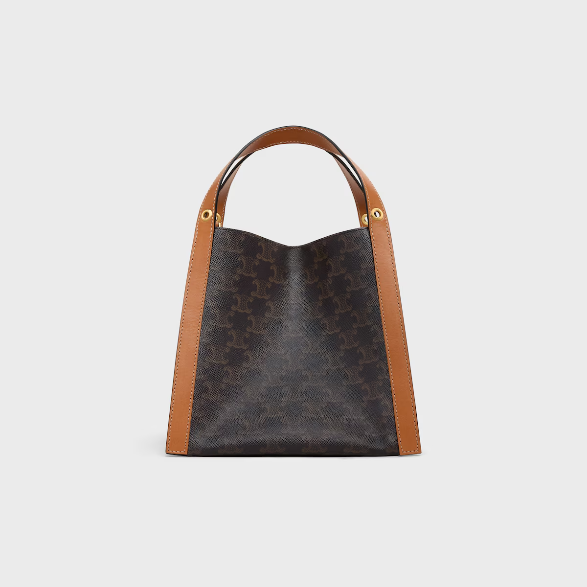 C-E-L-I-N-E Small Cube Bag in Triomphe Canvas – Everyday Luxe Women Bag (Brown)