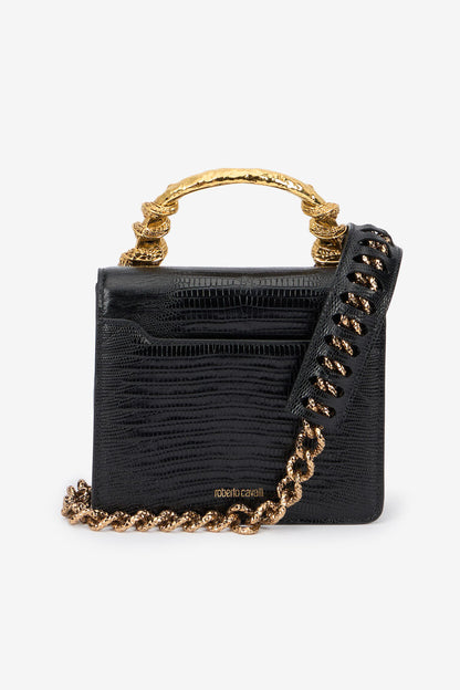 R-O-B-E-R-T-O C-A-V-A-L-L-I Borsa Bordeaux Con Serpenti – Luxury Statement Women Bag (Black)